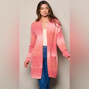 Women's Long Sleeve Open Front Cardigan With Pockets